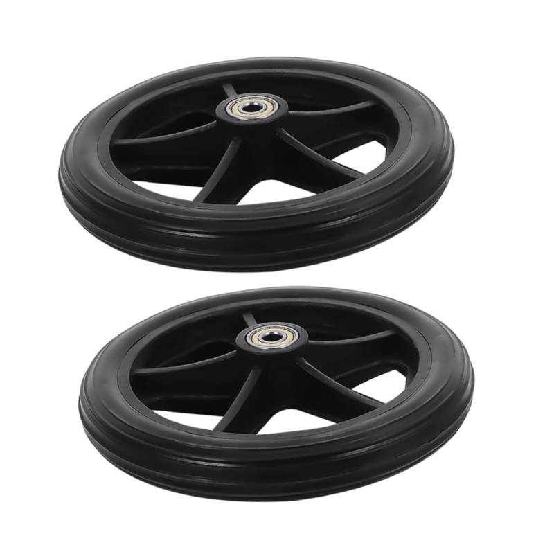 minkissy 2 Stück -Vorderrad ersatzräder Rollstuhlfahrer -Ersatzteile Universalrad für Radlager für Rollstühle Laufräder Abs Black von minkissy
