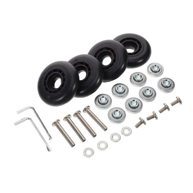 minkissy 4 Stück Taschenrad Zubehör Koffer Ersatzräder Gepäck Kofferräder Ersatzkoffer Universal Ersatzgepäcktrolley Ersatzgepäck Reparaturräder Kunststoff Schwarz von minkissy