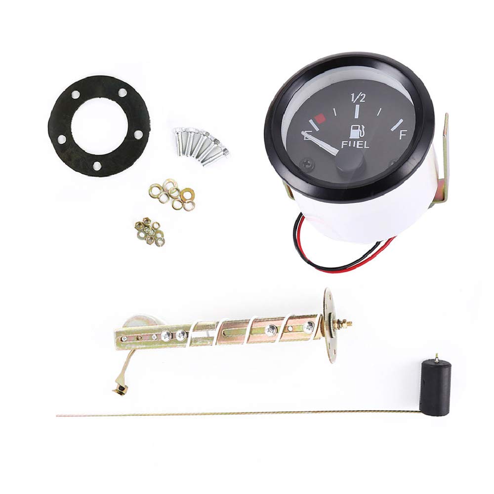 LED-Tankanzeige,Auto- und Motorrad-Modifiziertes Instrument 52 mm Universal-Auto-Kraftstoffstandsanzeige LED Digital E-1/2-F-Entfernungsmesser von miuline