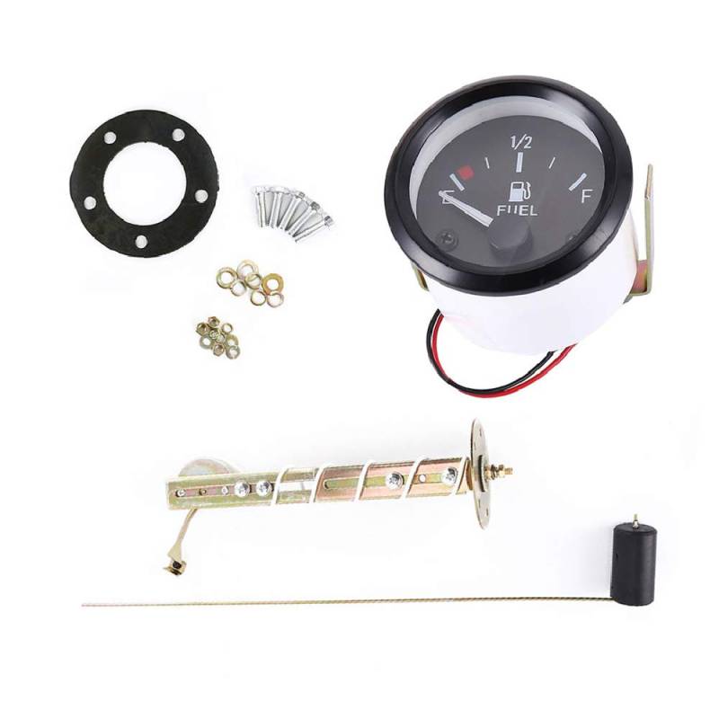 LED-Tankanzeige,Auto- und Motorrad-Modifiziertes Instrument 52 mm Universal-Auto-Kraftstoffstandsanzeige LED Digital E-1/2-F-Entfernungsmesser von miuline