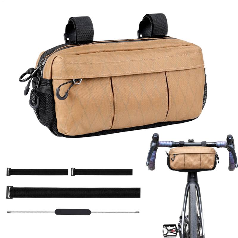 mivceklw Handlebar Bag Bike, Large Capacity Bag, Cycling Accessories Pack with Sturdy and Water Resistant Build for Touring Bikepacking Trail Riding and Urban Commuting von mivceklw