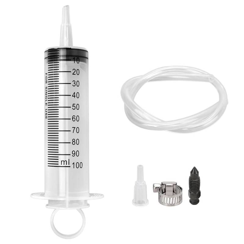 mizikuu 100ml Spritze Bremsenentlüftungs, 50cm Schlauch Bremsflüssigkeit Saugspritze Bremssystem Reparatur Ölspritze Bremsöl Entlüftungsset Hydraulische Motorrad Scheiben Bremsenentlüfte Roller von mizikuu