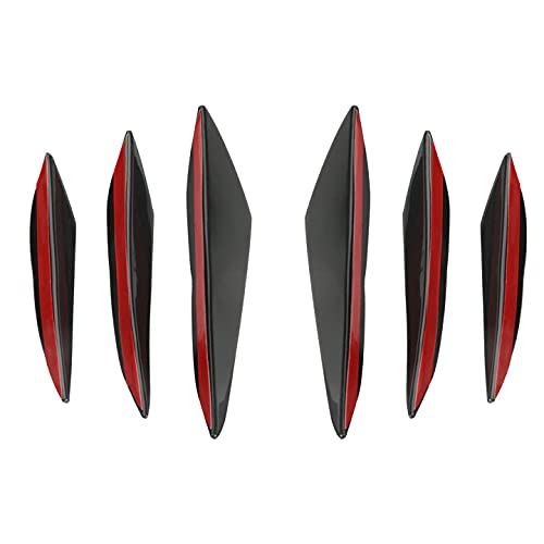 mlloaayo 6pcs Auto Front Stoßstange Lippe, Gummi Fin Splitter Spoiler Canard Valence Karosserie Aufkleber Universal Black Gloss Car Styling Zubehör von mlloaayo