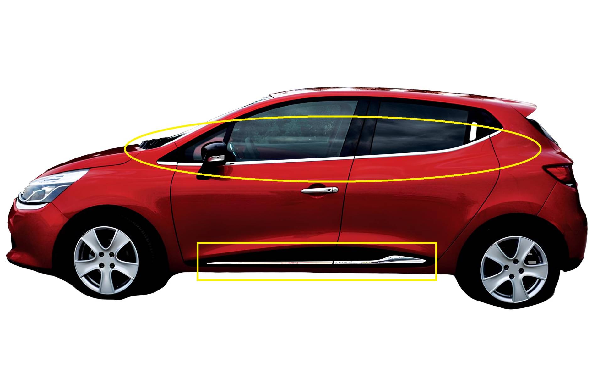 mne parts Kompatibel für Renault Clio IV HB 2012-2018 Chrom 12-teilige Streifen und Veredelungsmaterialien aus Edelstahl mne parts Kompatibel für Renault Clio IV HB 2012-2018 Chrom 12-teilige Streifen und Veredelungsmaterialien aus Edelstahl von mne parts