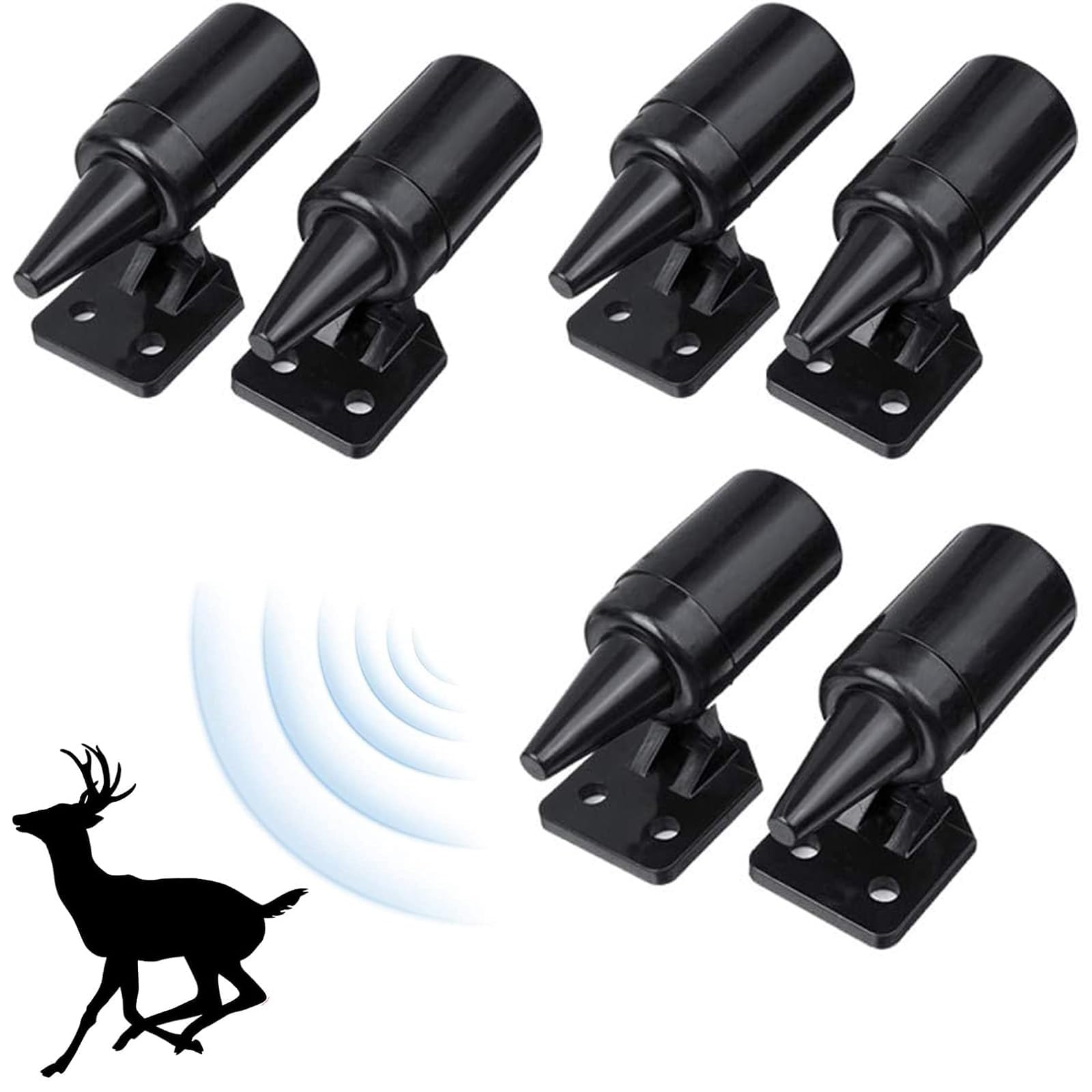 Auto Deer Warnung,6Pcs Ultraschall Wildlife Warning Wildwarner für Auto Ultrasonic Whistle Wild Alert Wild Whistle Car Alert Whistle Deer Whistle Ultrasonic Sound Angetrieben Tierpfeife ​Schwarz von mohito