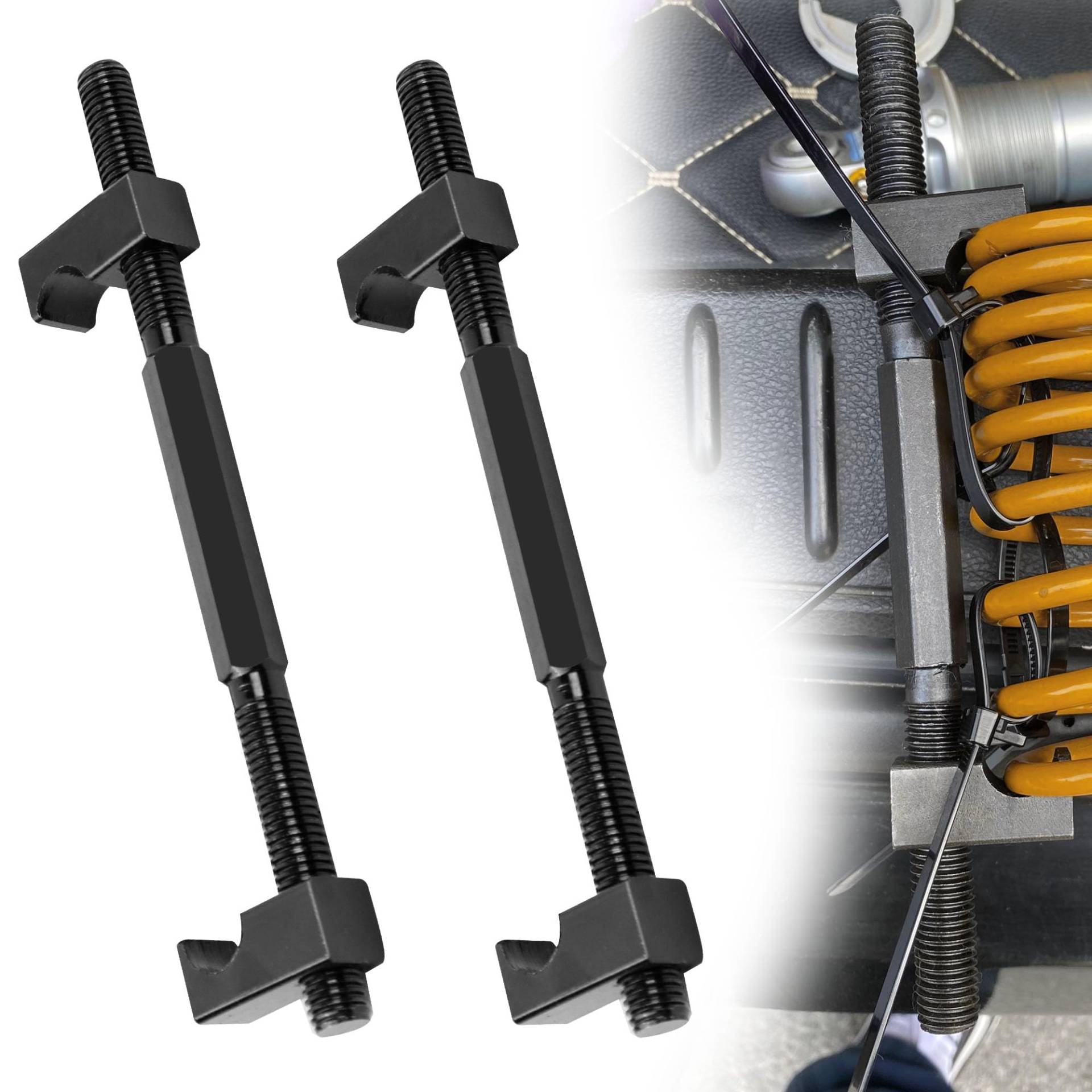 momgyaamz Federspanner Motorrad, Stoßdämpfer Werkzeug Universeller, Spezialwerkzeug für Motorrad, Federspanner Heavy, Tuning, Tieferlegung Brake, Coil und Federbein, Spring Compressor 225mm, 2 Stück momgyaamz Federspanner Motorrad, Stoßdämpfer Werkzeug Universeller, Spezialwerkzeug für Motorrad, Federspanner Heavy, Tuning, Tieferlegung Brake, Coil und Federbein, Spring Compressor 225mm, 2 Stück von momgyaamz