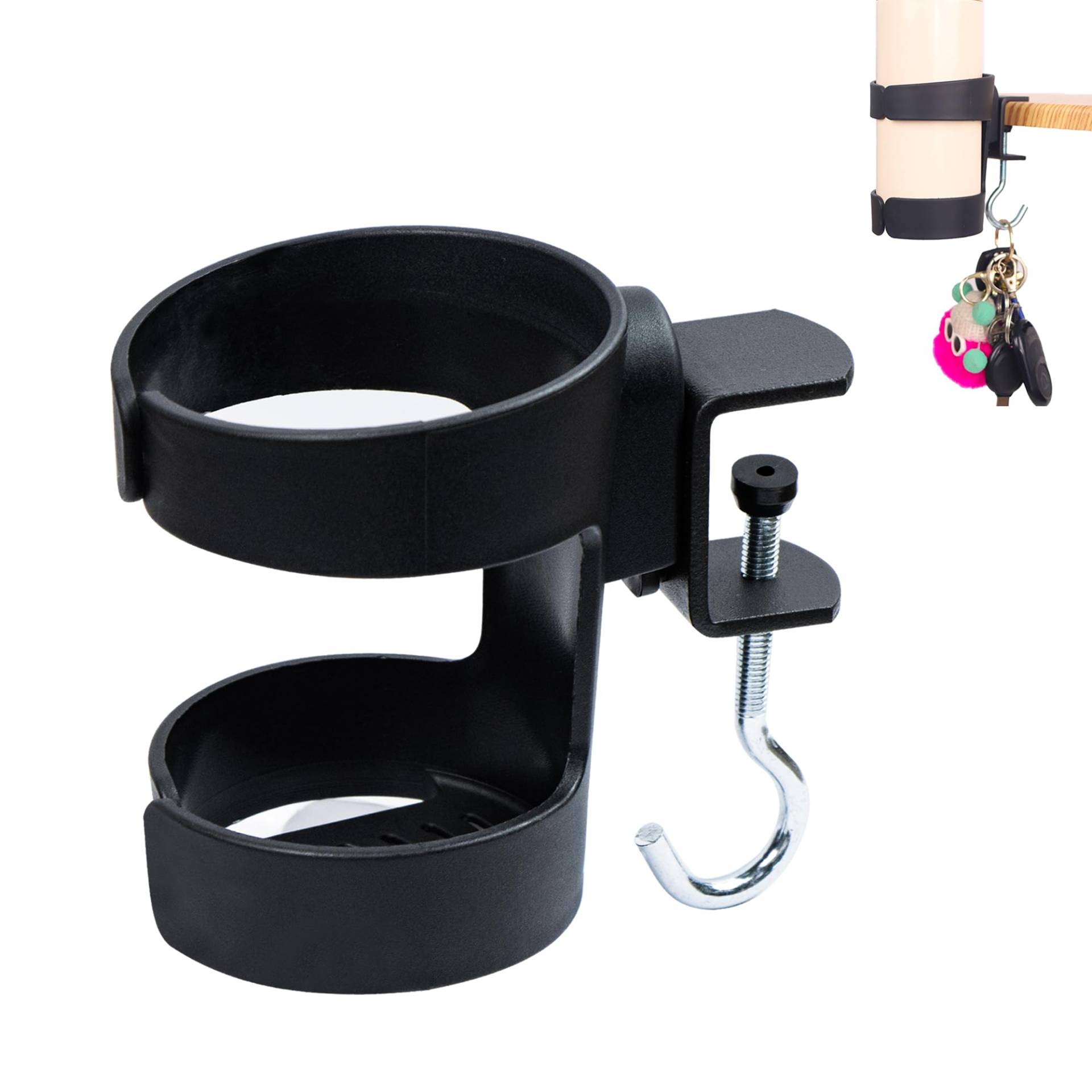 Becherhalter Schreibtisch, Flaschenhalter Getränkehalter Tisch mit Haken Universal Auslaufsicheres Ring Getraenkehalter Klemme Einstellbar Trinkbecherhalter Clip Getränkehalter für Zuhause, 1 Stück Becherhalter Schreibtisch, Flaschenhalter Getränkehalter Tisch mit Haken Universal Auslaufsicheres Ring Getraenkehalter Klemme Einstellbar Trinkbecherhalter Clip Getränkehalter für Zuhause, 1 Stück von mongtsamz