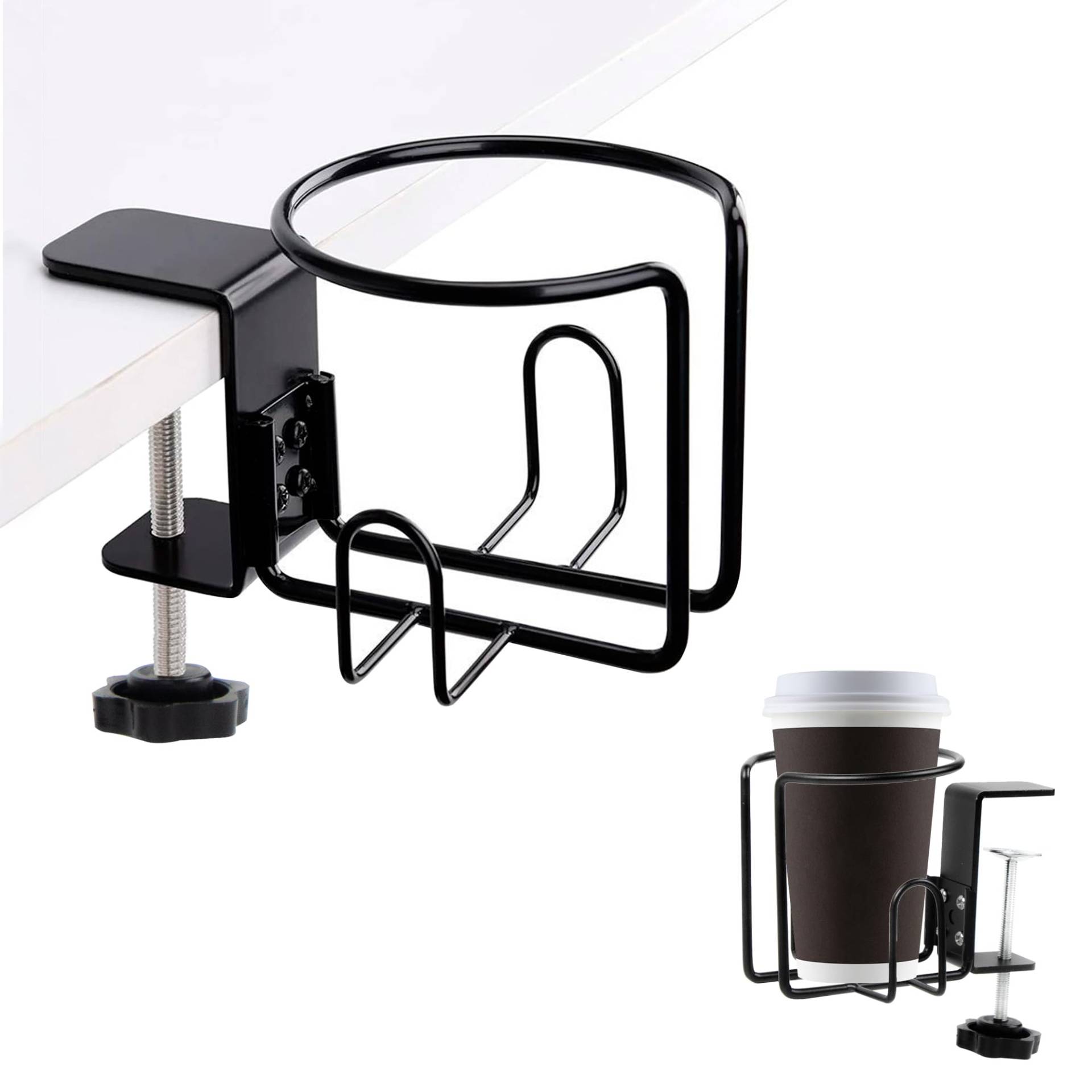 Becherhalter Schreibtisch Flaschenhalter Getränkehalter Tisch - Universal Auslaufsicheres Ring Getraenkehalter Klemme Einstellbar Trinkbecherhalter Clip Edelstahl Getränkehalter für Zuhause, 1 Stück Becherhalter Schreibtisch Flaschenhalter Getränkehalter Tisch - Universal Auslaufsicheres Ring Getraenkehalter Klemme Einstellbar Trinkbecherhalter Clip Edelstahl Getränkehalter für Zuhause, 1 Stück von mongtsamz