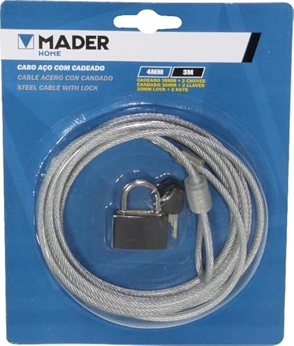 Stahlseil – 4 mm x 3 m, robust und sicher, inklusive Vorhängeschloss für zusätzlichen Schutz, ideal zum Binden von Werkzeug und Ausrüstung. * Stahlseil – 4 mm x 3 m, robust und sicher, inklusive Vorhängeschloss für zusätzlichen Schutz, ideal zum Binden von Werkzeug und Ausrüstung. * von monkey ladder
