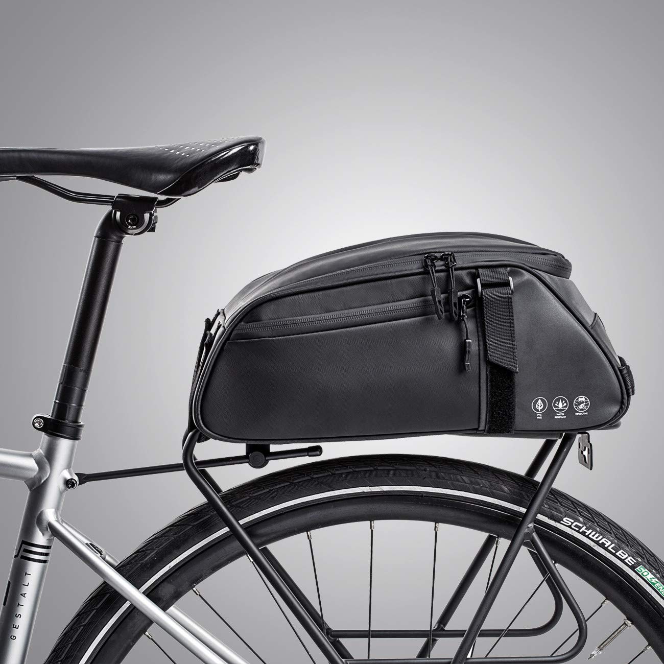 moonlux Fahrradtasche Fahrrad Satteltasche Wasserabweisende Gepäcktasche Gepäckträger Tasche Rucksack Seitentasche 8L Schultertaschen von moonlux