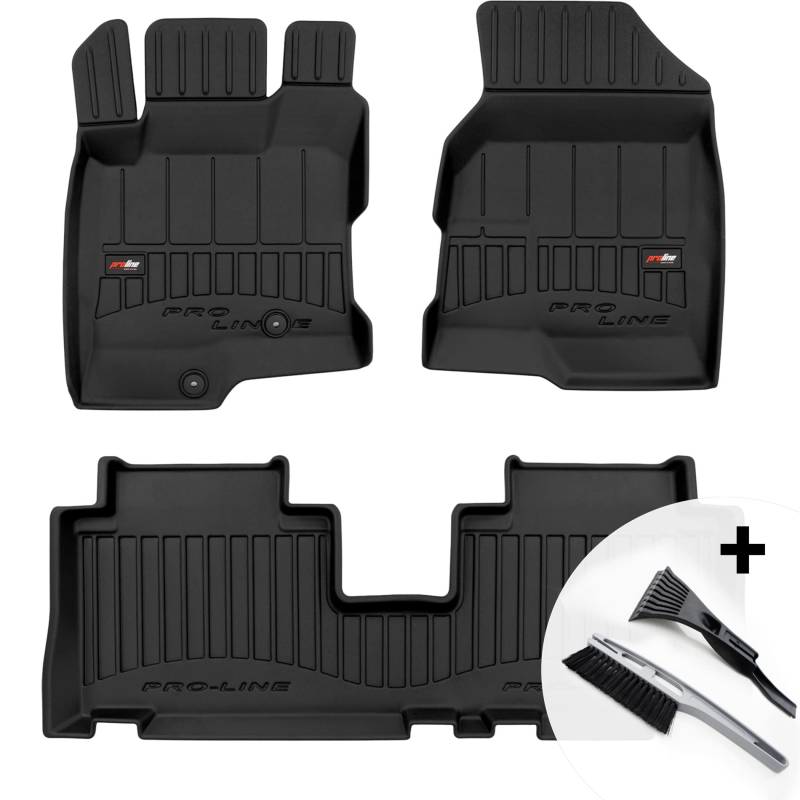 moto-MOLTICO 3D Gummimatten Auto, 3-teiliges Set, Allwetter Gummi Fußmatten, Antirutsch & Wasserfest Autoteppiche - passend für Chevrolet Captiva 2006-2018 von moto-MOLTICO