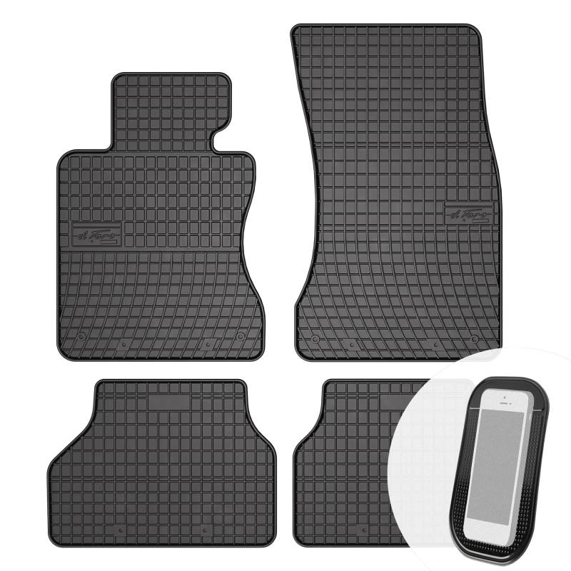 moto-MOLTICO Gummimatten Auto, 4-teiliges Set, Allwetter Gummi Fußmatten, Antirutsch & Wasserfest Autoteppiche - passend für BMW 5er 5 E60 E61 2003-2010 von moto-MOLTICO