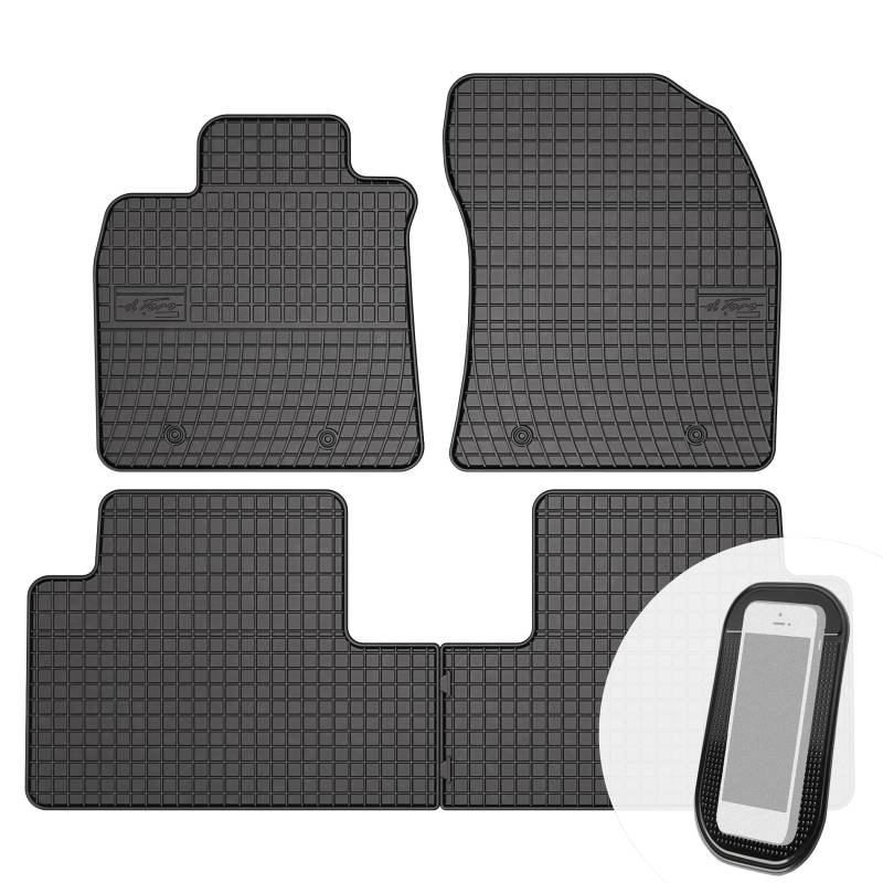 Gummimatten Auto Fußmatten Gummi Automatten Passgenau 4-teilig Set - passend für Toyota Avensis 3 III 2008-2018 von moto-MOLTICO