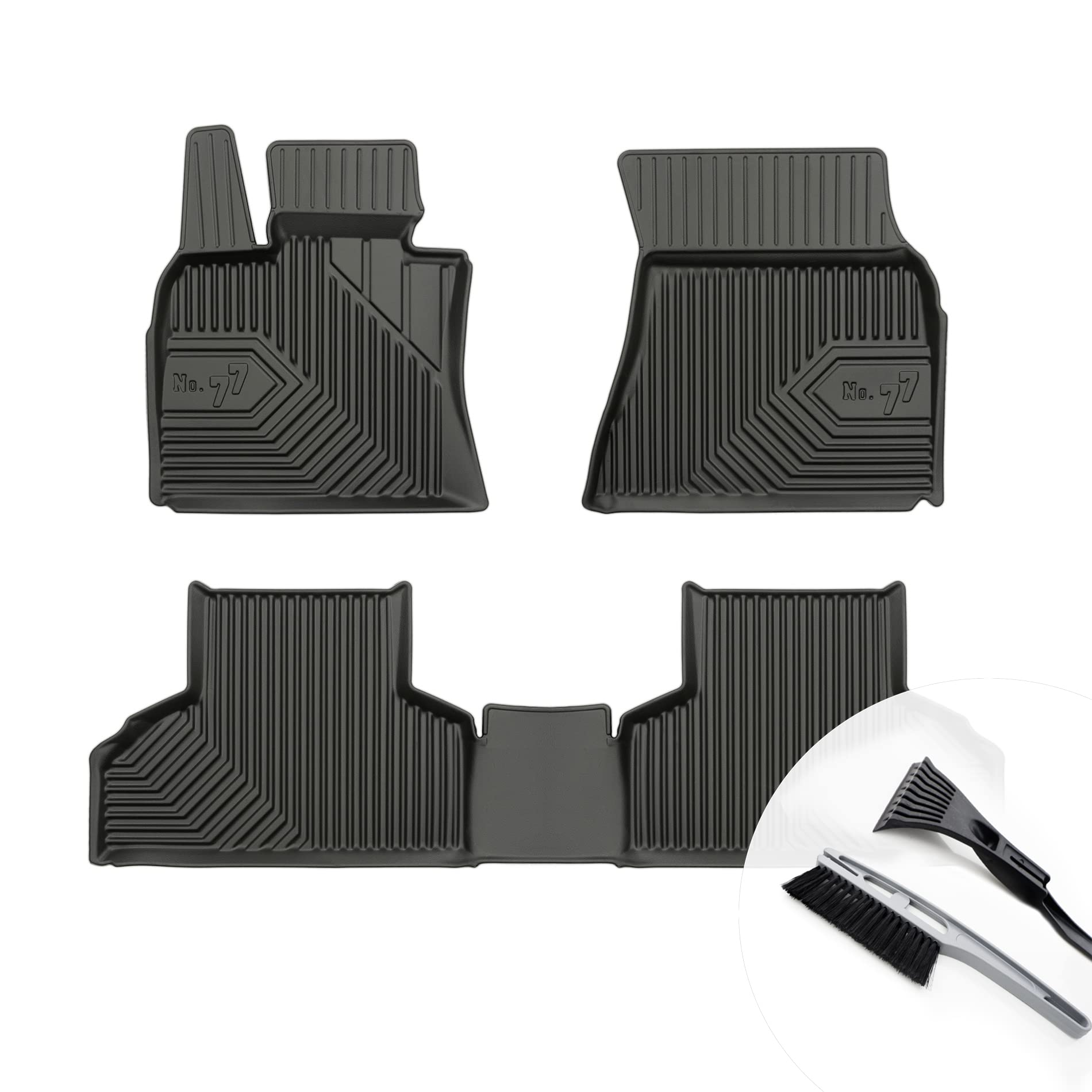 moto-MOLTICO Gummimatten Auto, 3-teiliges Set, Allwetter Gummi Fußmatten mit Rand, Antirutsch & Wasserfest Autoteppiche - passend für BMW X5 III F15 2013-2018 von moto-MOLTICO