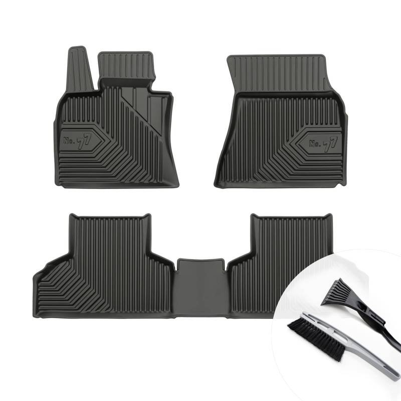 moto-MOLTICO Gummimatten Auto, 3-teiliges Set, Allwetter Gummi Fußmatten mit Rand, Antirutsch & Wasserfest Autoteppiche - passend für BMW X5 III F15 2013-2018 von moto-MOLTICO