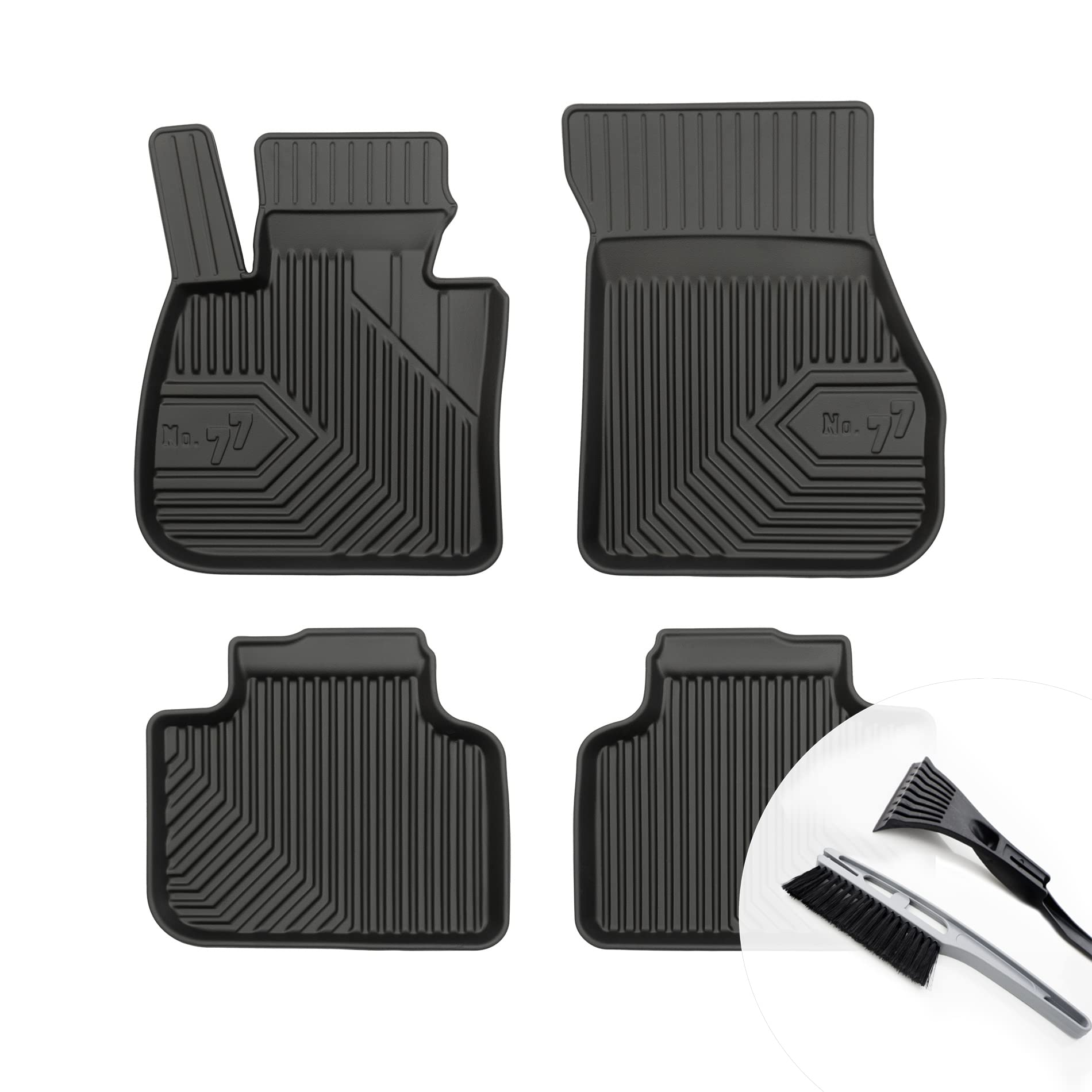 moto-MOLTICO Gummimatten Auto, 4-teiliges Set, Allwetter Gummi Fußmatten mit Rand, Antirutsch & Wasserfest Autoteppiche - passend für BMW X1 II F48 X2 F39 von moto-MOLTICO