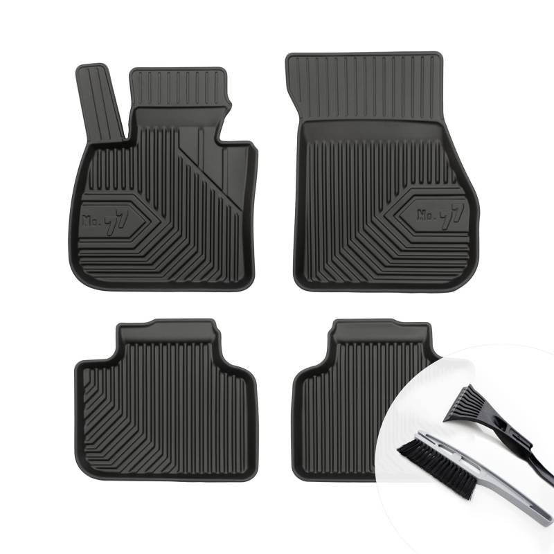 moto-MOLTICO Gummimatten Auto, 4-teiliges Set, Allwetter Gummi Fußmatten mit Rand, Antirutsch & Wasserfest Autoteppiche - passend für BMW X1 II F48 X2 F39 von moto-MOLTICO
