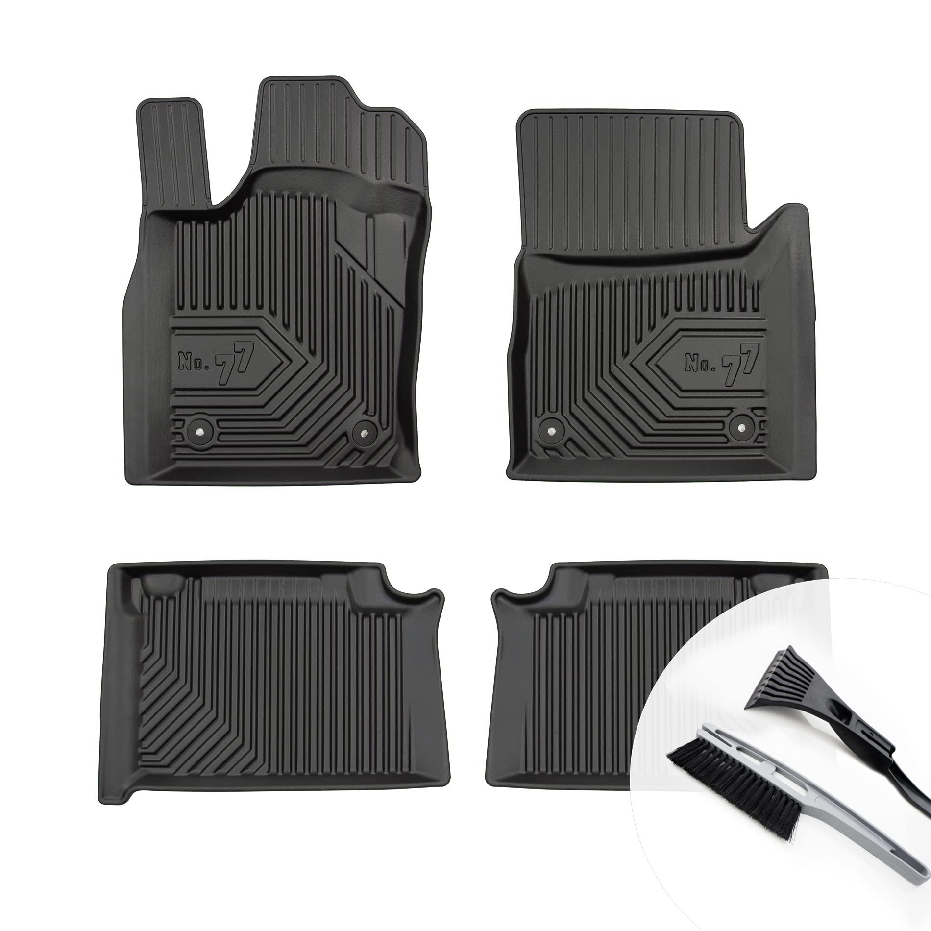 moto-MOLTICO Gummimatten Auto, 4-teiliges Set, Allwetter Gummi Fußmatten mit Rand, Antirutsch & Wasserfest Autoteppiche - passend für Jeep Grand Cherokee WK2 ab 2010 von moto-MOLTICO