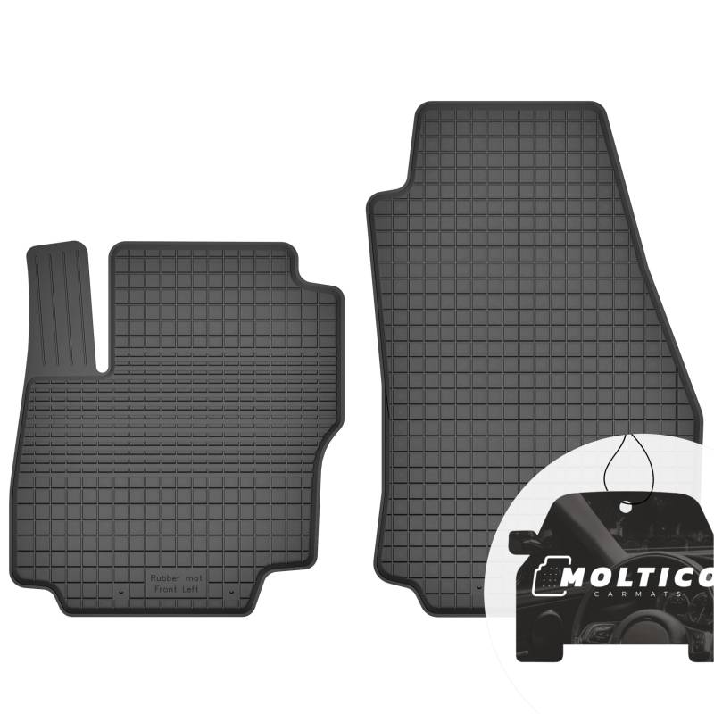 Vorne Gummimatten mit Rand Auto Fußmatten Gummi Automatten Passgenau 2-teilig Set - passend für Ford Kuga I 2008-2012 von moto-MOLTICO