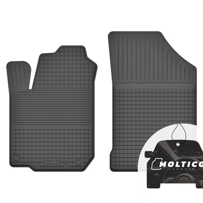 Vorne Gummimatten mit Rand Auto Fußmatten Gummi Automatten Passgenau 2-teilig Set - passend für Kia Picanto I 2004-2010 von moto-MOLTICO