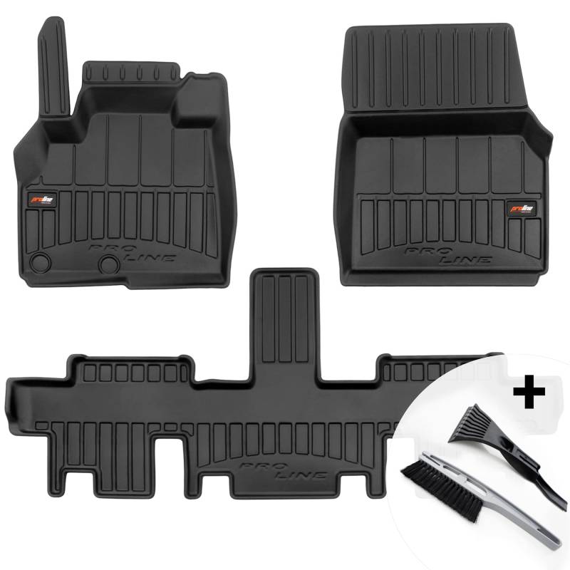 moto-MOLTICO 3D Gummimatten Auto, 3-teiliges Set, Allwetter Gummi Fußmatten, Antirutsch & Wasserfest Autoteppiche - passend für Renault Espace IV 2002-2014 von moto-MOLTICO