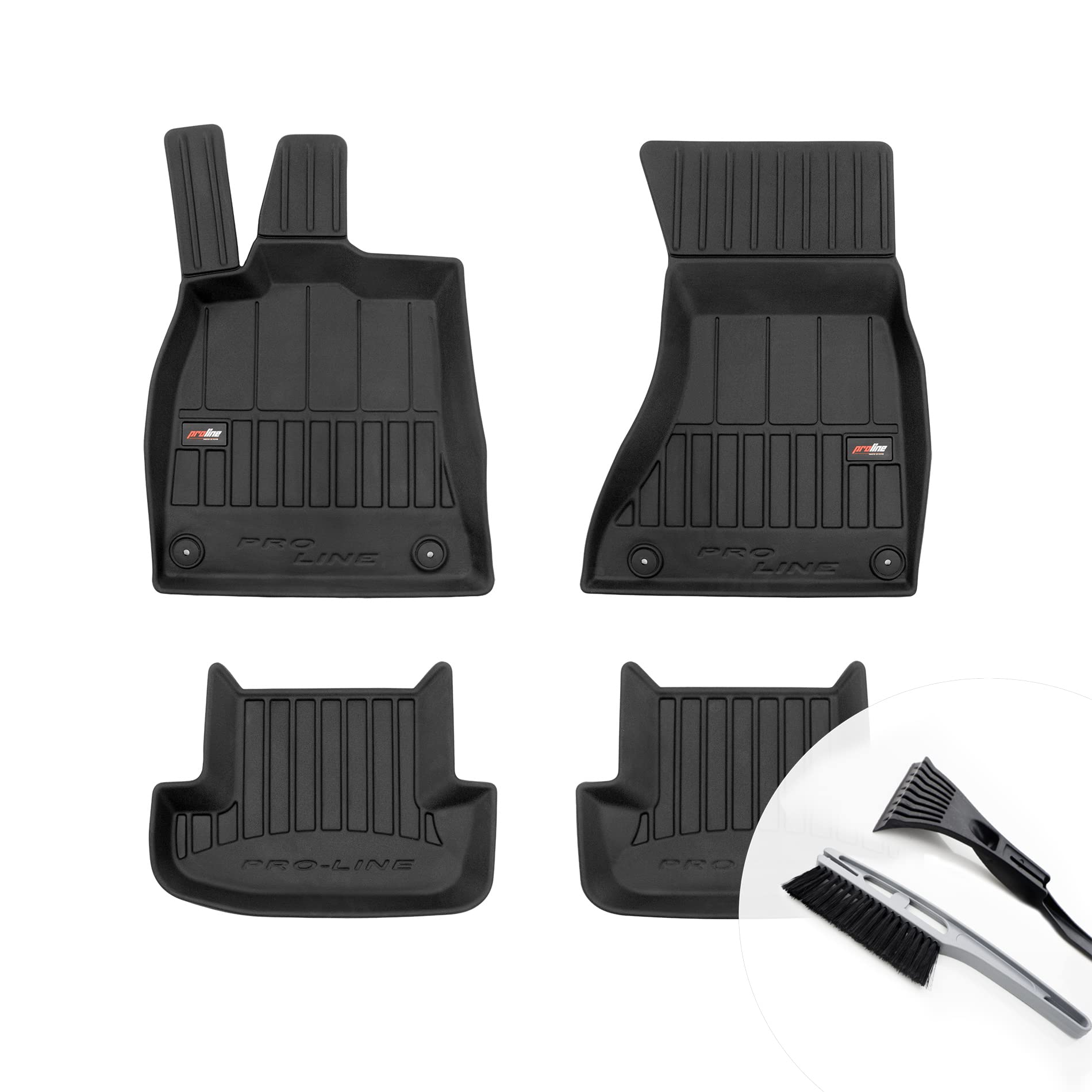 moto-MOLTICO 3D Gummimatten Auto, 4-teiliges Set, Allwetter Gummi Fußmatten, Antirutsch & Wasserfest Autoteppiche - passend für Audi A5 I 8T Coupe 2007-2016 von moto-MOLTICO