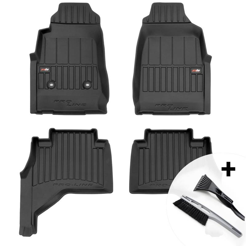 moto-MOLTICO 3D Gummimatten Auto, 4-teiliges Set, Allwetter Gummi Fußmatten, Antirutsch & Wasserfest Autoteppiche - passend für Isuzu D-MAX II 2011-2019 von moto-MOLTICO
