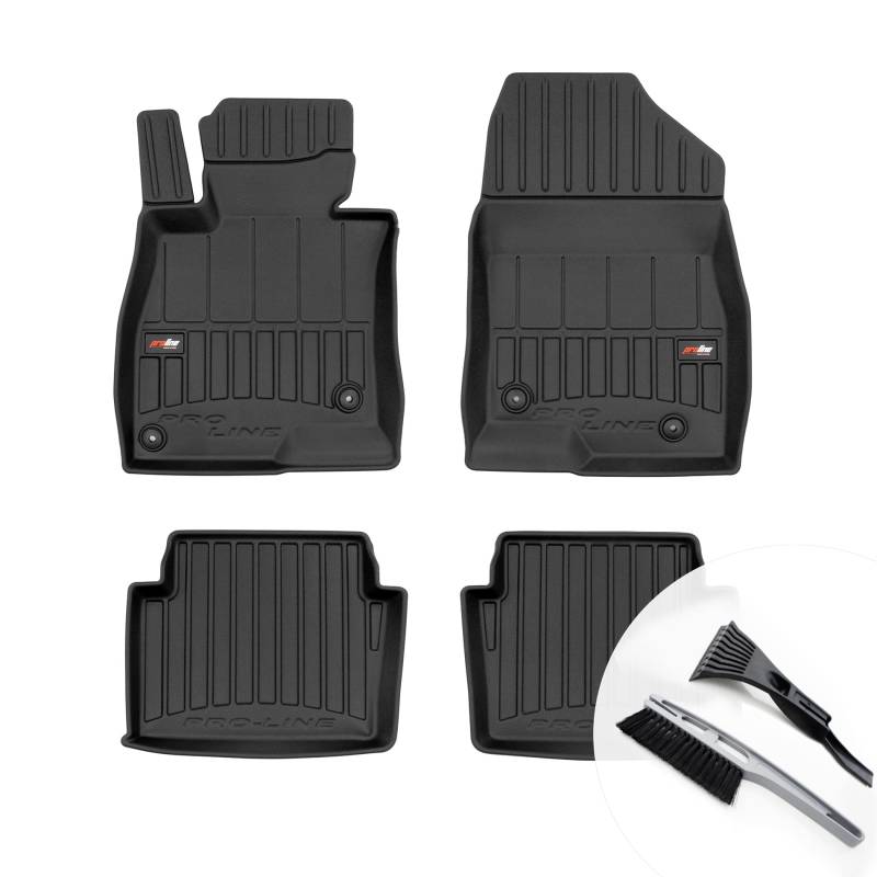 moto-MOLTICO 3D Gummimatten Auto, 4-teiliges Set, Allwetter Gummi Fußmatten, Antirutsch & Wasserfest Autoteppiche - passend für Mazda 3 III 2013-2019 von moto-MOLTICO