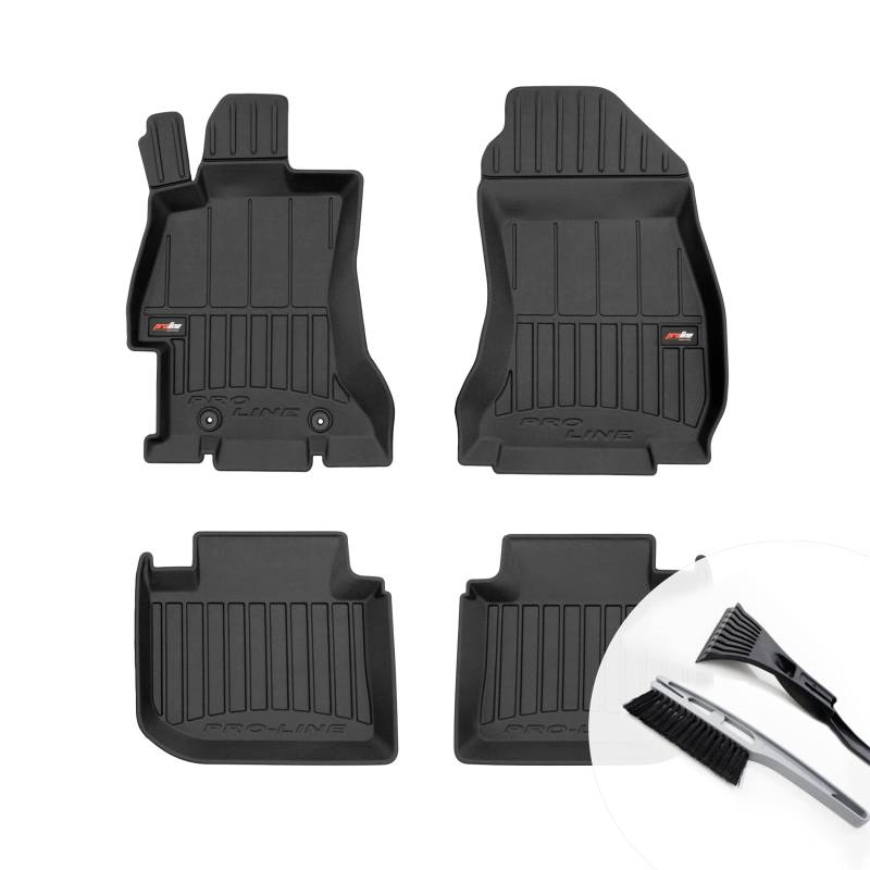 moto-MOLTICO 3D Gummimatten Auto, 4-teiliges Set, Allwetter Gummi Fußmatten, Antirutsch & Wasserfest Autoteppiche - passend für Subaru Impreza IV XV I Levorg I WRX STi von moto-MOLTICO