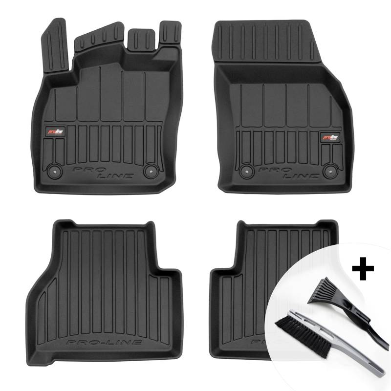 moto-MOLTICO 3D Gummimatten Auto, 4-teiliges Set, Allwetter Gummi Fußmatten, Antirutsch & Wasserfest Autoteppiche - passend für VW Caddy IV (5 Sitze) ab 2020, Ford Tourneo Connect III ab 2022 von moto-MOLTICO