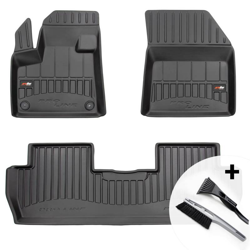 moto-MOLTICO 3D Gummimatten Auto, 3-teiliges Set, Allwetter Gummi Fußmatten, Antirutsch & Wasserfest Autoteppiche - passend für Peugeot 5008 II ab 2017 von moto-MOLTICO