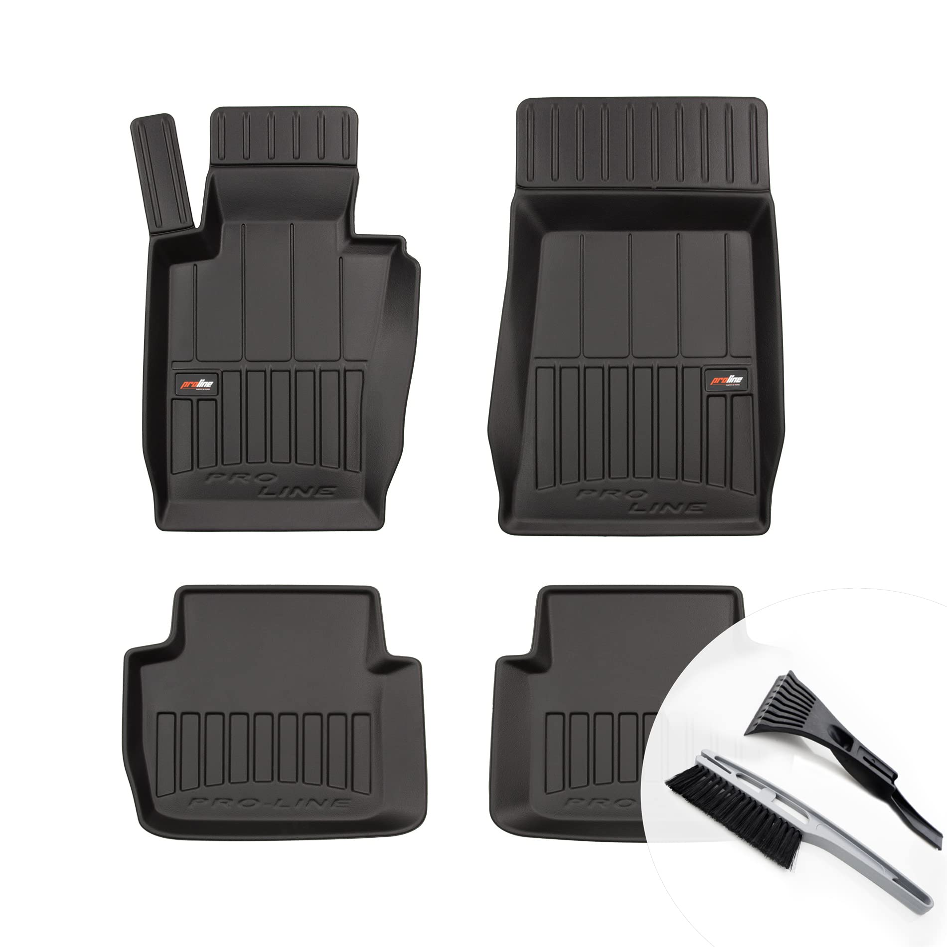 moto-MOLTICO 3D Gummimatten Auto, 4-teiliges Set, Allwetter Gummi Fußmatten, Antirutsch & Wasserfest Autoteppiche - passend für BMW 3er E46 1998-2005 von moto-MOLTICO