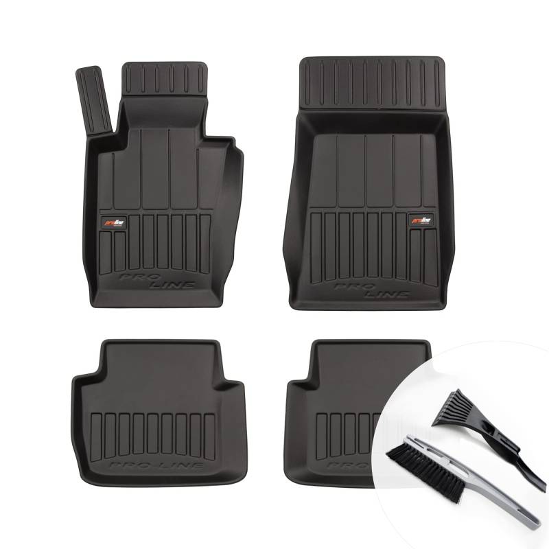 moto-MOLTICO 3D Gummimatten Auto, 4-teiliges Set, Allwetter Gummi Fußmatten, Antirutsch & Wasserfest Autoteppiche - passend für BMW 3er E46 1998-2005 von moto-MOLTICO