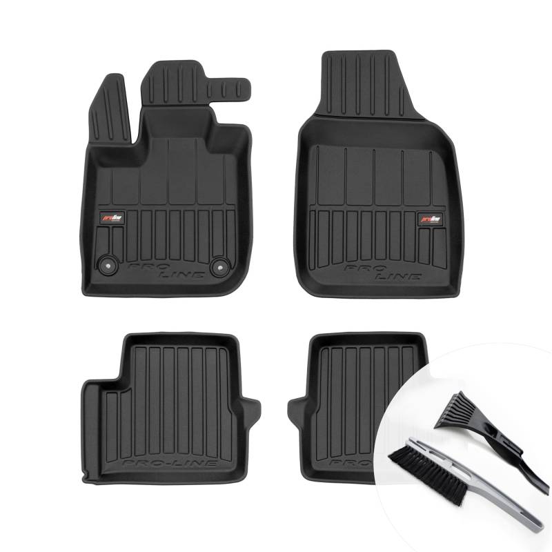moto-MOLTICO 3D Gummimatten Auto, 4-teiliges Set, Allwetter Gummi Fußmatten, Antirutsch & Wasserfest Autoteppiche - passend für FIAT 500e 2020- von moto-MOLTICO