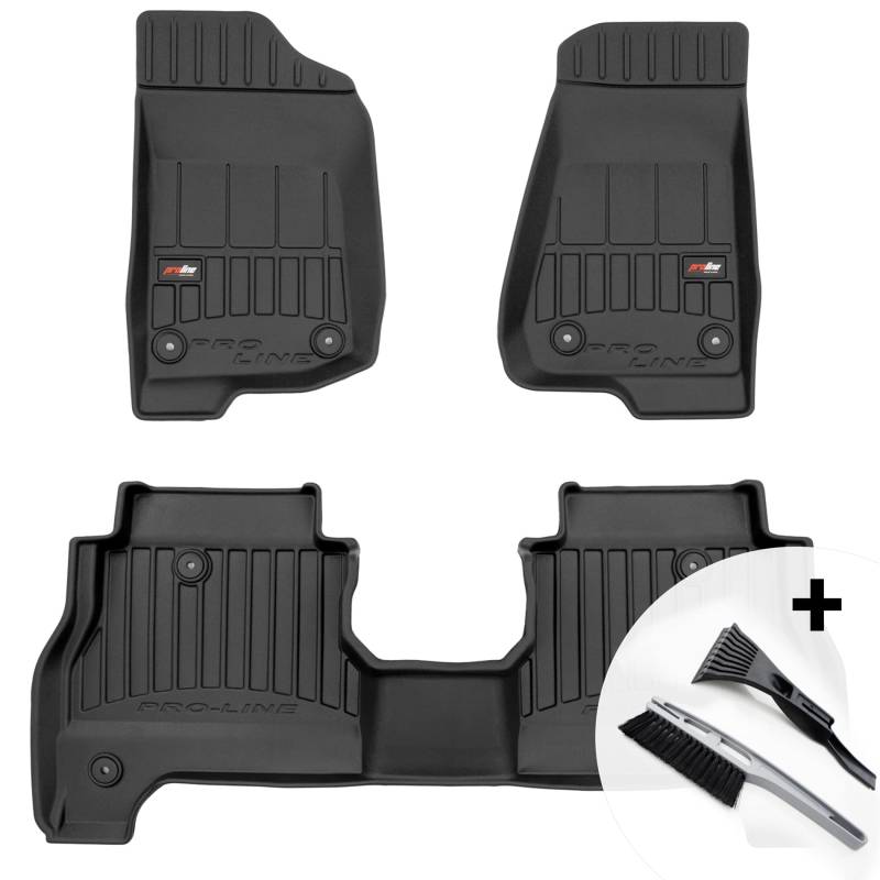 moto-MOLTICO 3D Gummimatten Auto, 4-teiliges Set, Allwetter Gummi Fußmatten, Antirutsch & Wasserfest Autoteppiche - passend für Jeep Gladiator ab 2021 von moto-MOLTICO