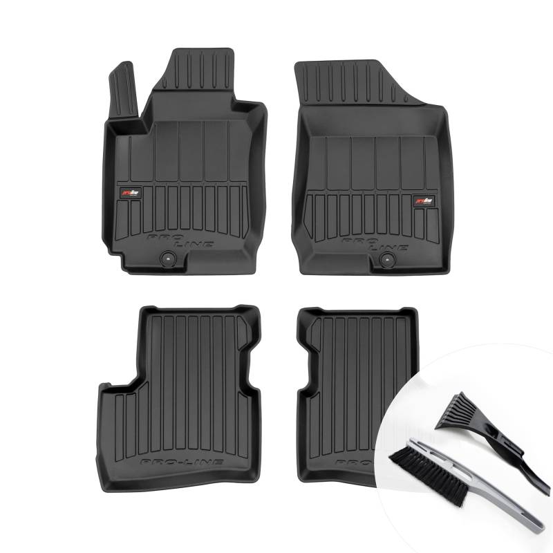 moto-MOLTICO 3D Gummimatten Auto, 4-teiliges Set, Allwetter Gummi Fußmatten, Antirutsch & Wasserfest Autoteppiche - passend für Kia Proceed I 2006-2012 von moto-MOLTICO