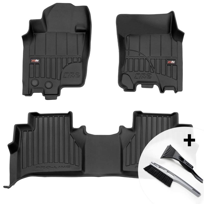 moto-MOLTICO 3D Gummimatten Auto, 4-teiliges Set, Allwetter Gummi Fußmatten, Antirutsch & Wasserfest Autoteppiche - passend für Nissan Navara IV 2014-2022 von moto-MOLTICO