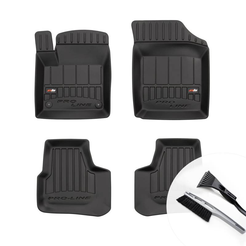 moto-MOLTICO 3D Gummimatten Auto, 4-teiliges Set, Allwetter Gummi Fußmatten, Antirutsch & Wasserfest Autoteppiche - passend für Seat MII Skoda Citigo VW Up ab 2011 von moto-MOLTICO