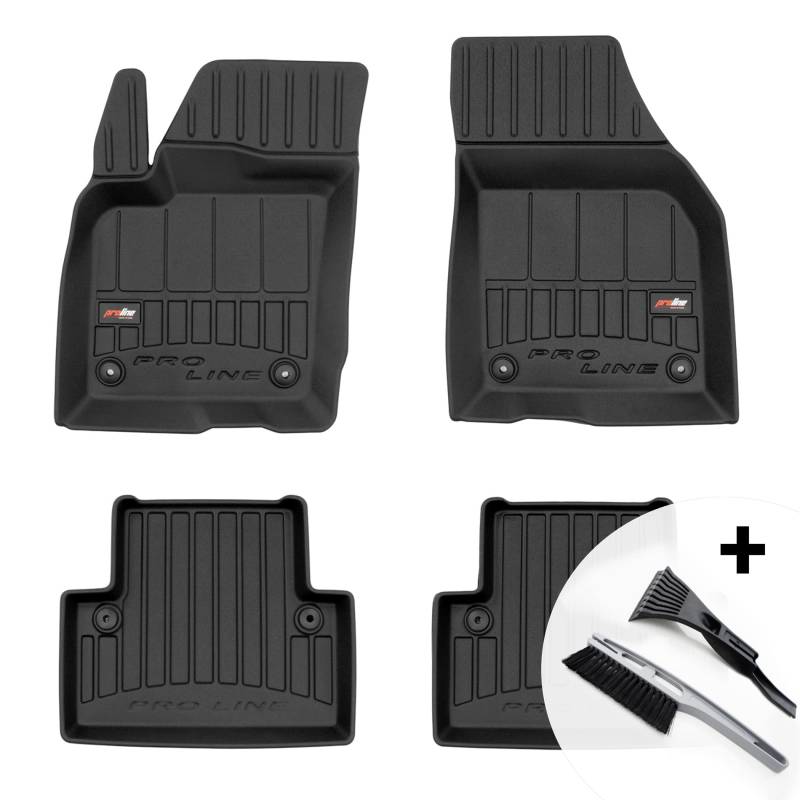 moto-MOLTICO 3D Gummimatten Auto, 4-teiliges Set, Allwetter Gummi Fußmatten, Antirutsch & Wasserfest Autoteppiche - passend für Volvo V50 2004-2012 von moto-MOLTICO