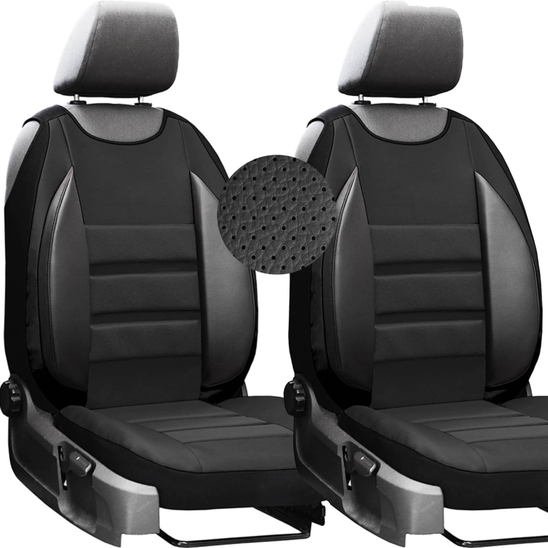 moto-MOLTICO Autositzbezüge – Autositzschoner Universalgröße - Sitzauflage Auto - Ökologisches Leder - Sitzbezug Auto Vordersitze - Matte für Sitze im Auto - Schonbezug Autositz Vorne - Schwarz moto-MOLTICO Autositzbezüge – Autositzschoner Universalgröße - Sitzauflage Auto - Ökologisches Leder - Sitzbezug Auto Vordersitze - Matte für Sitze im Auto - Schonbezug Autositz Vorne - Schwarz von moto-MOLTICO
