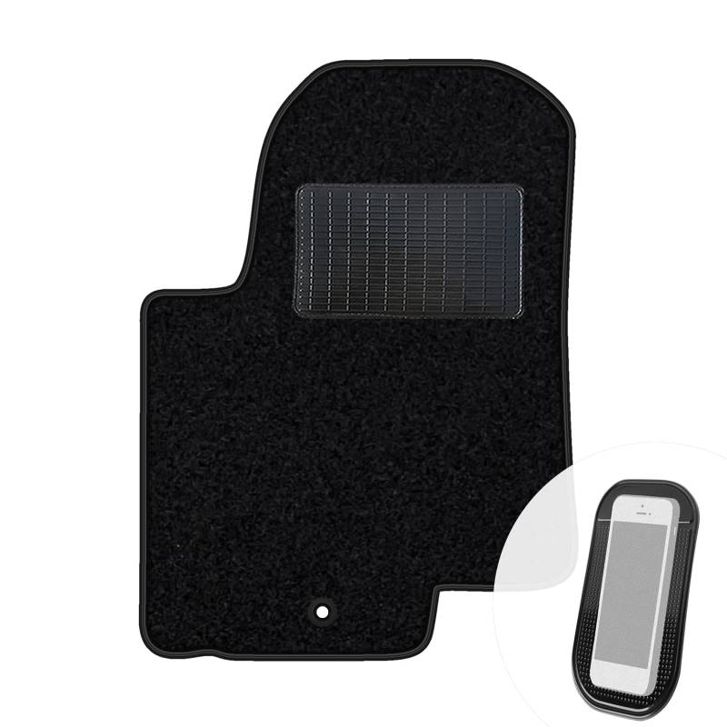 moto-MOLTICO Fahrer Fußmatte Auto Velours Fahrerseite Autoteppiche Schwarz Fahrermatte 1-teilig passend für Kia Soul I 2009-2010 von moto-MOLTICO
