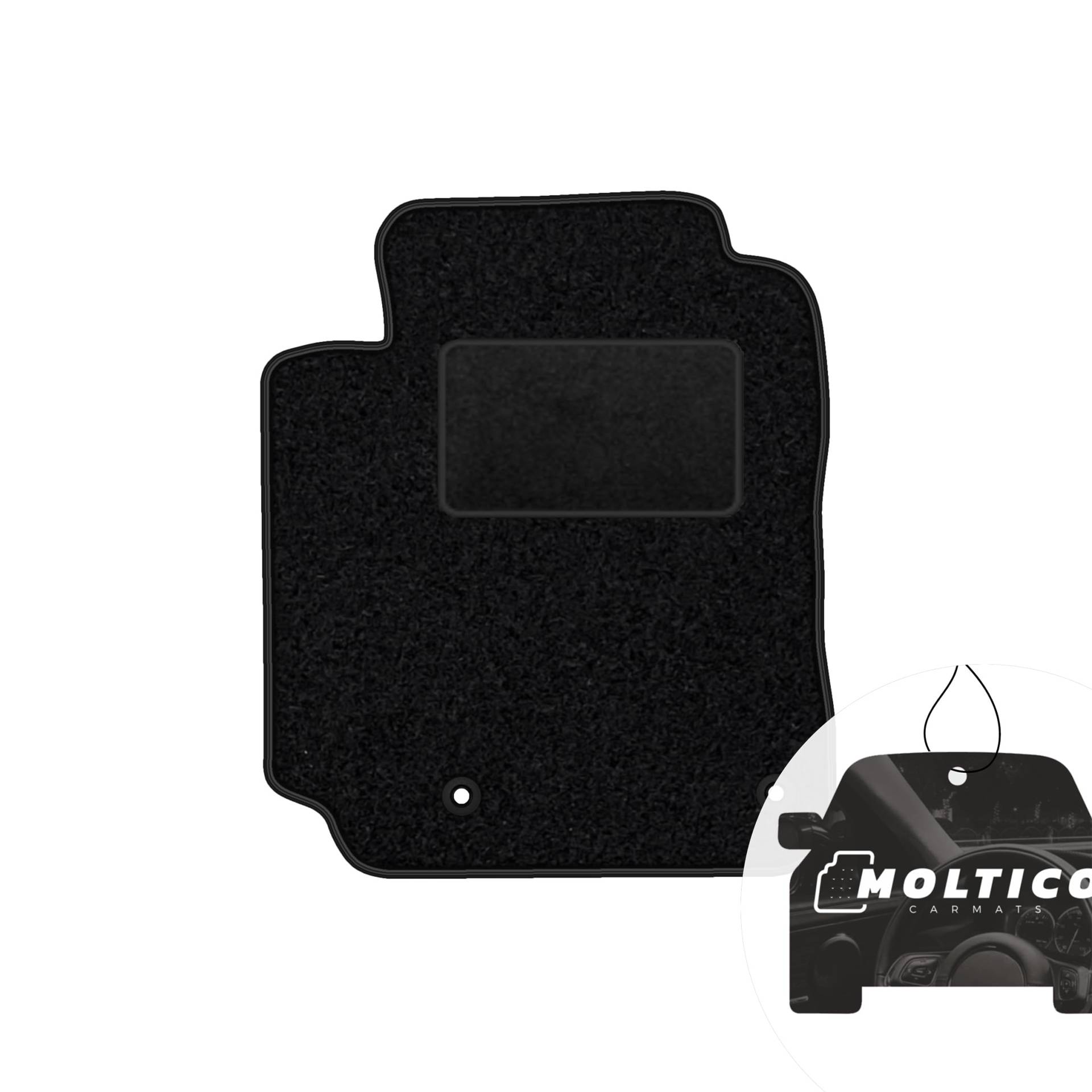 moto-MOLTICO Fahrer Fußmatte Auto Velours Fahrerseite Autoteppiche Schwarz Fahrermatte 1-teilig passend für Toyota Yaris II 2005-2011 von moto-MOLTICO