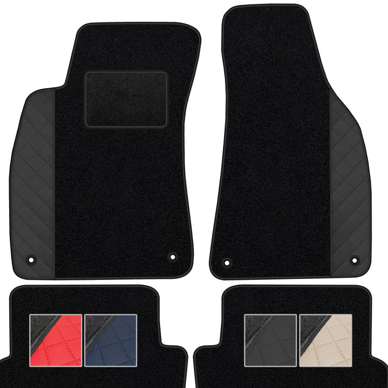 moto-MOLTICO Fußmatten Auto Velours Autoteppiche Schwarz Automatten Set 4-teilig - Auffälliges Design - passend für Audi A5 2007-2016 (Schwarzes Muster) von moto-MOLTICO