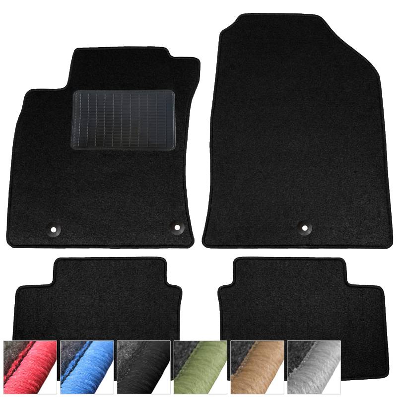 moto-MOLTICO Fußmatten Auto - Velours Autoteppiche passend für Kia Sorento II (2009-2012) - 4-teiliges Set - Schwarze Automatten mit Schwarzen Ziernähten von moto-MOLTICO