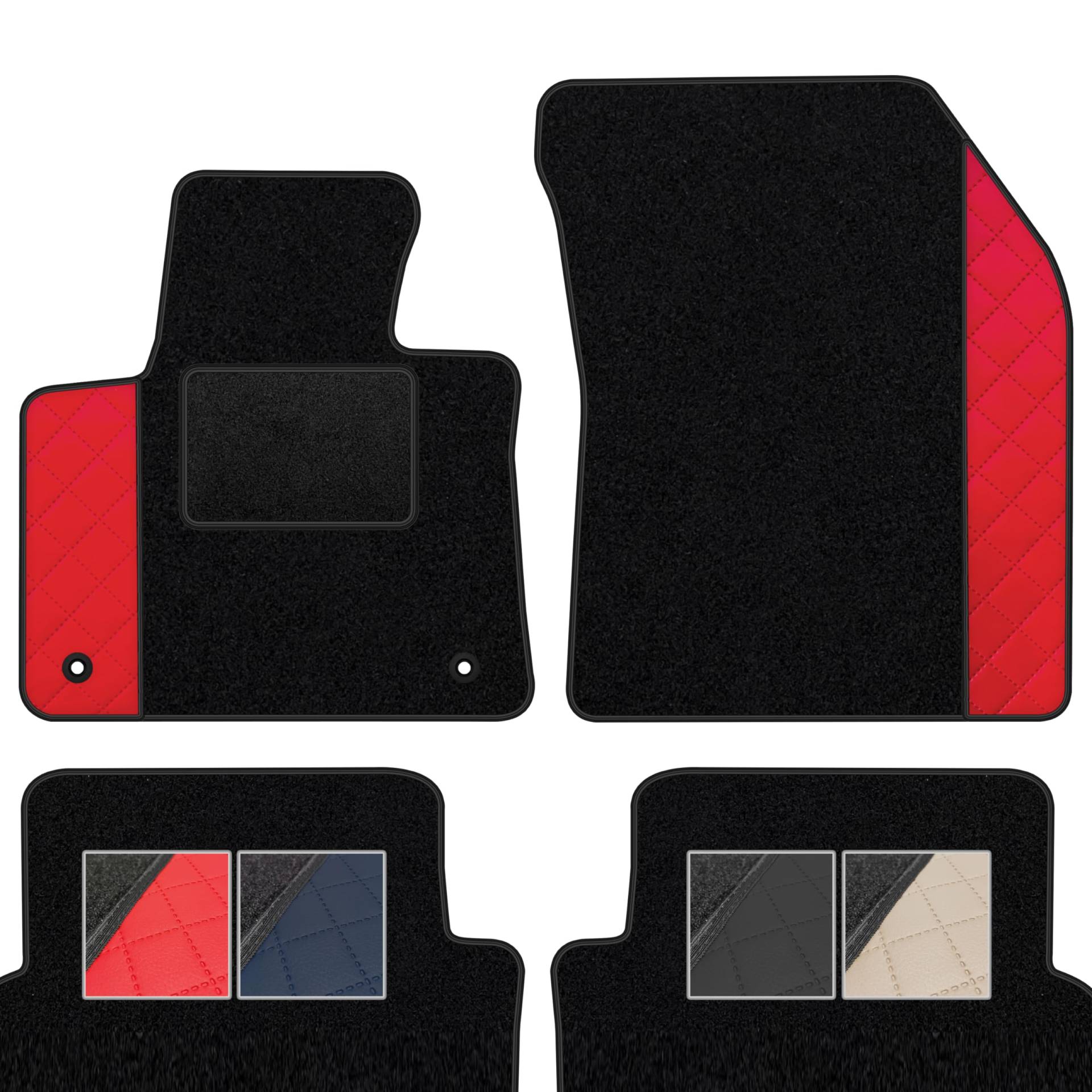 moto-MOLTICO Fußmatten Auto - Velours Autoteppiche passend für Peugeot 308 III 2021- - 4-teiliges Set - Auffälliges Design - Schwarze Automatten mit Rotes Muster moto-MOLTICO Fußmatten Auto - Velours Autoteppiche passend für Peugeot 308 III 2021- - 4-teiliges Set - Auffälliges Design - Schwarze Automatten mit Rotes Muster von moto-MOLTICO