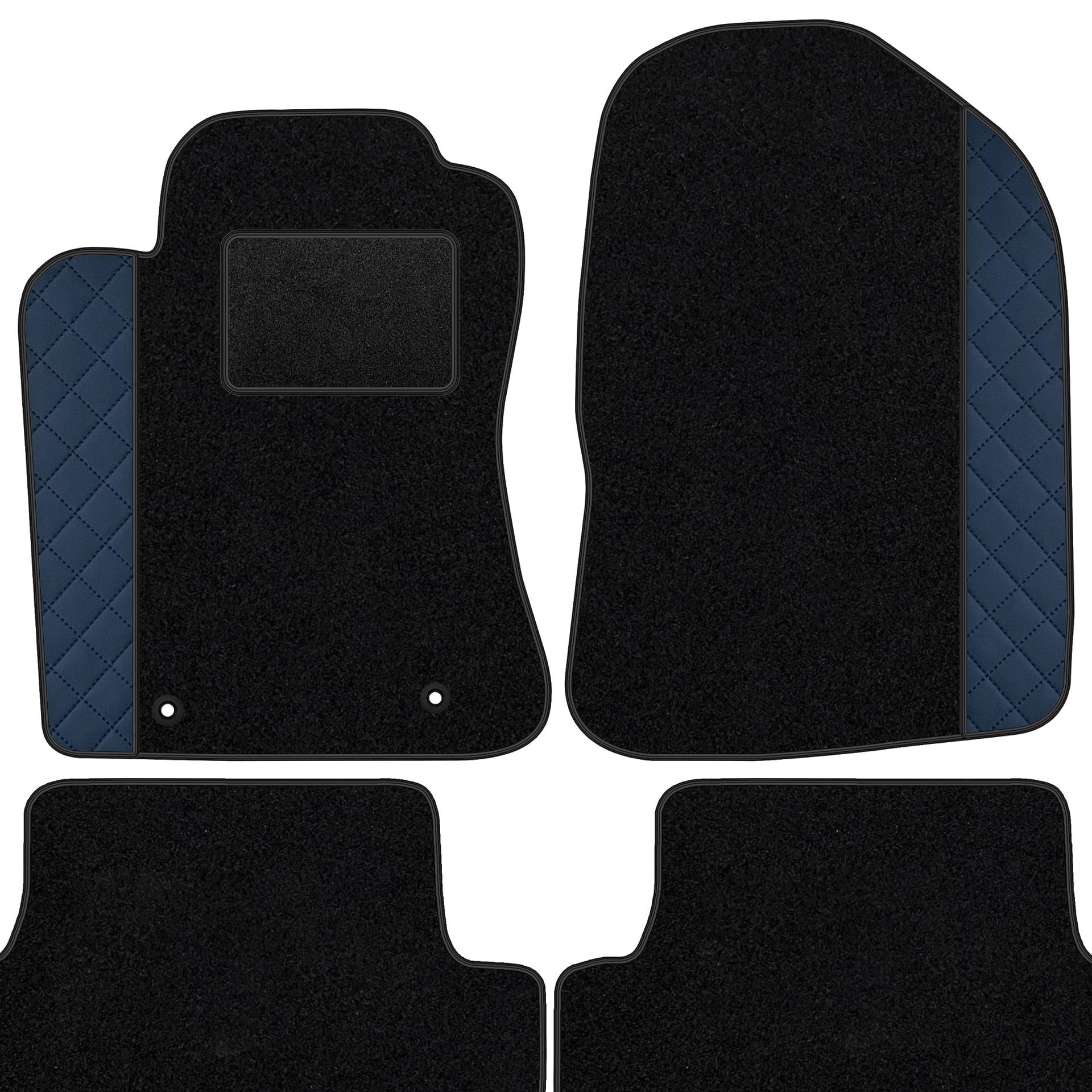 moto-MOLTICO Fußmatten Auto - Velours Autoteppiche passend für Toyota RAV4 IV Hybrid 2016-2019 - 4-teiliges Set - Auffälliges Design - Schwarze Automatten mit Blaues Muster moto-MOLTICO Fußmatten Auto - Velours Autoteppiche passend für Toyota RAV4 IV Hybrid 2016-2019 - 4-teiliges Set - Auffälliges Design - Schwarze Automatten mit Blaues Muster von moto-MOLTICO