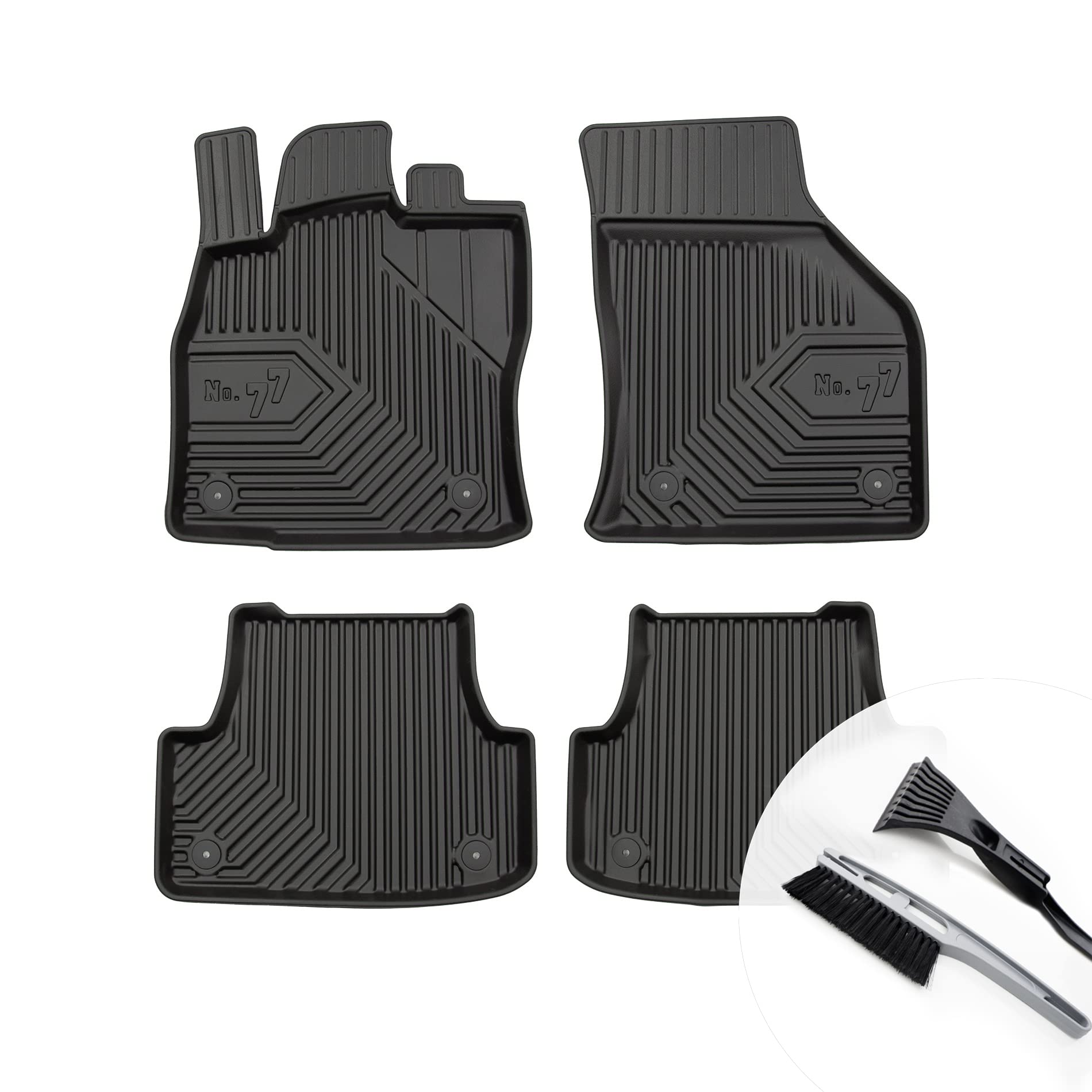 moto-MOLTICO Gummimatten Auto, 4-teiliges Set, Allwetter Gummi Fußmatten mit Rand, Antirutsch & Wasserfest Autoteppiche - passend für Audi A3 III 8V ab 2012 von moto-MOLTICO