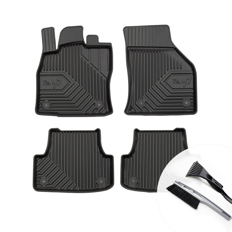 moto-MOLTICO Gummimatten Auto, 4-teiliges Set, Allwetter Gummi Fußmatten mit Rand, Antirutsch & Wasserfest Autoteppiche - passend für Audi A3 III 8V ab 2012 von moto-MOLTICO