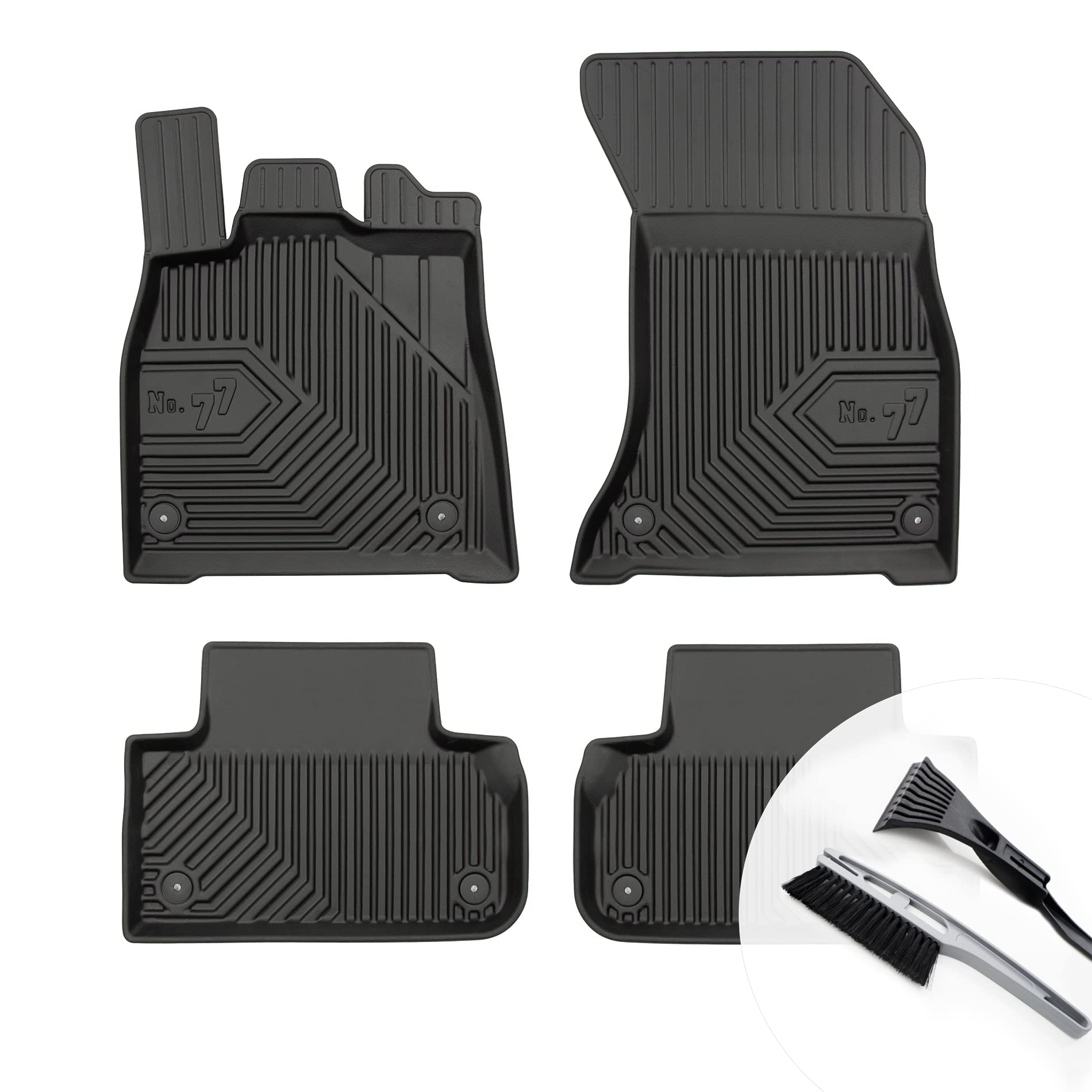 moto-MOLTICO Gummimatten Auto, 4-teiliges Set, Allwetter Gummi Fußmatten mit Rand, Antirutsch & Wasserfest Autoteppiche - passend für Audi Q5 II ab 2016 von moto-MOLTICO