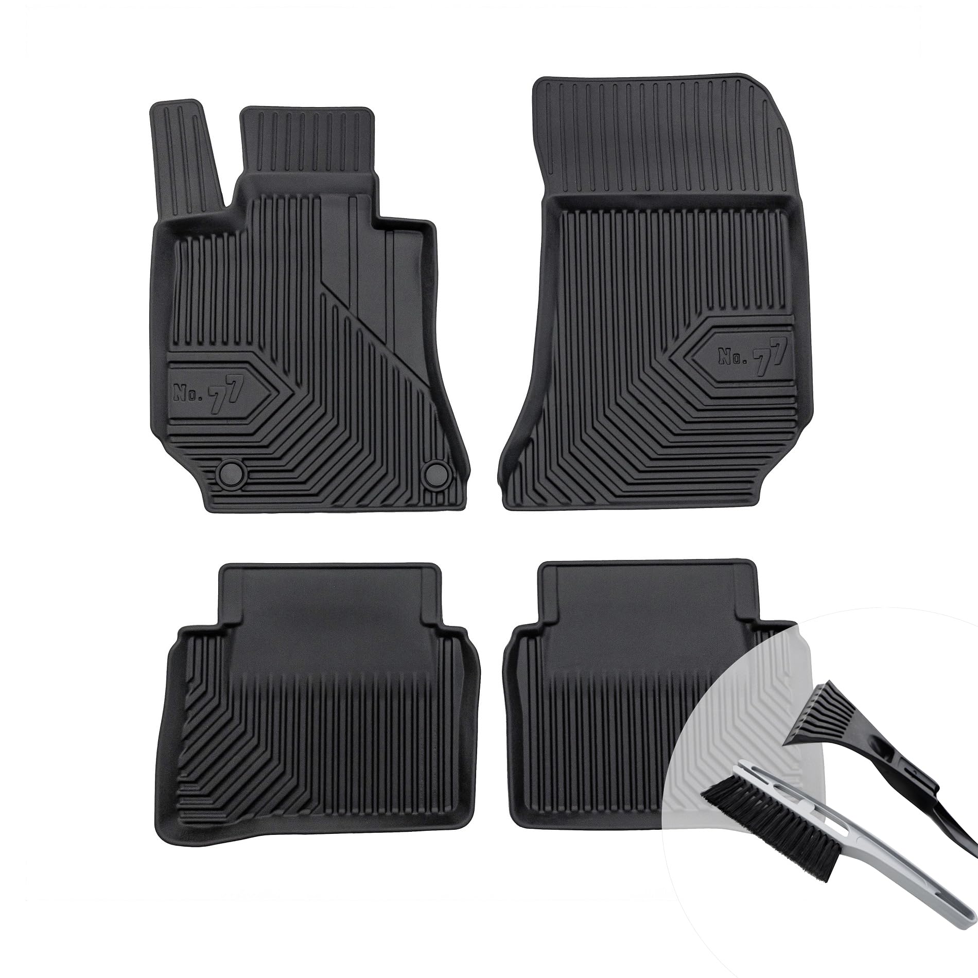 moto-MOLTICO Gummimatten Auto, 4-teiliges Set, Allwetter Gummi Fußmatten mit Rand, Antirutsch & Wasserfest Autoteppiche - passend für Mercedes-Benz Klasa E W212 2009-2016 Limousine von moto-MOLTICO